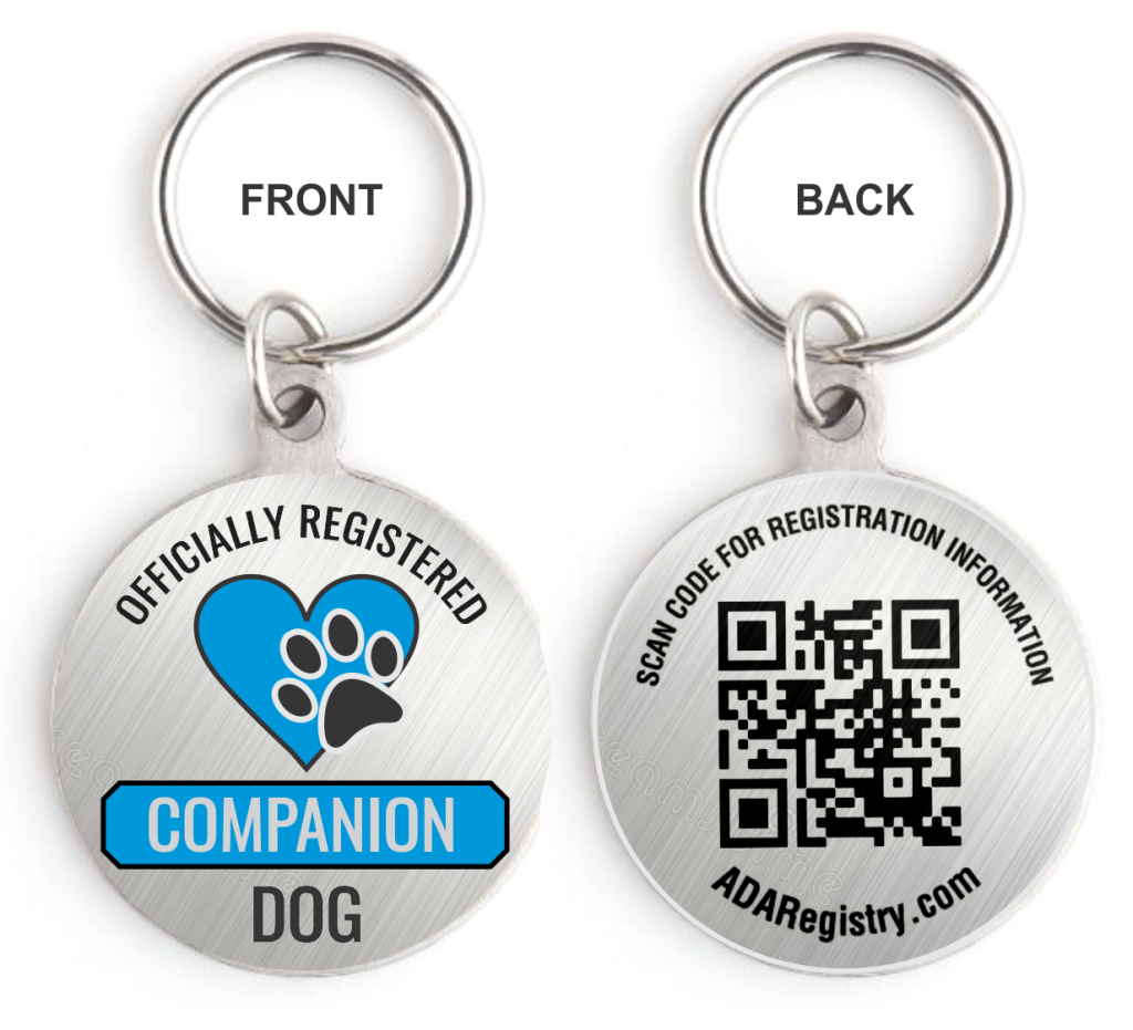 Companion Dog Tag ADA Assistance Dog Registry