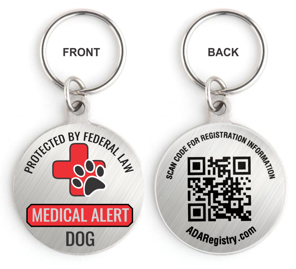 Medical Alert Service Dog Tag ADA Service Dog Registry