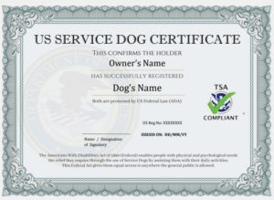 Service Dog Certificates
