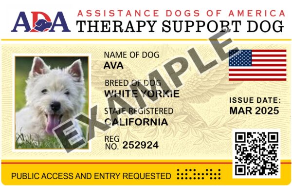 Therapy Dog ID Card