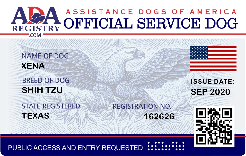 Emotional Support Dog Registration For Dog ADA Assistance Dog Registry