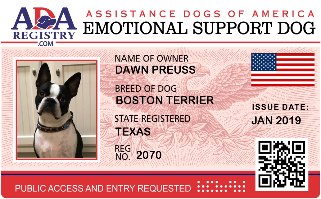 Emotional Support Dog Registration for Stetson ADA